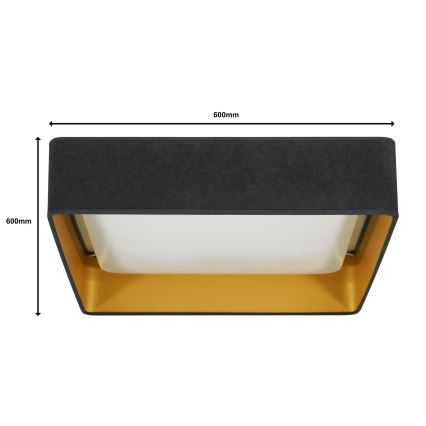Brilagi - LED Stmievateľné stropné svietidlo VELVET SQUARE SMART LED/36W/230V 2700-6500K Wi-Fi Tuya + diaľkové ovládanie šedá