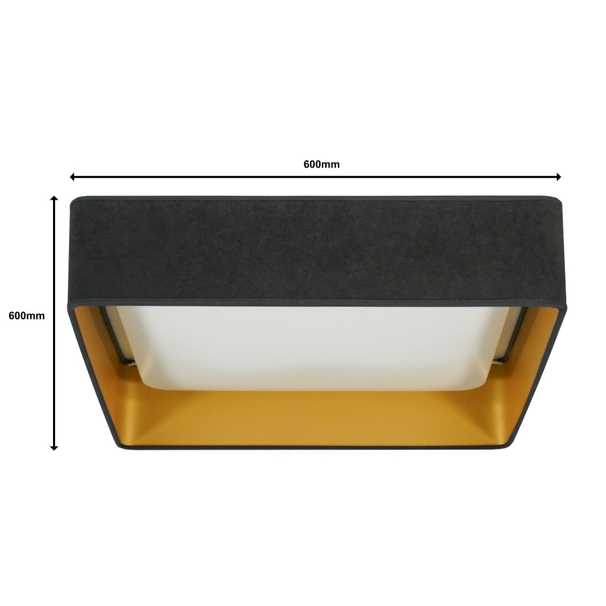 Brilagi - LED Stmievateľné stropné svietidlo VELVET SQUARE SMART LED/36W/230V 2700-6500K Wi-Fi Tuya + diaľkové ovládanie šedá