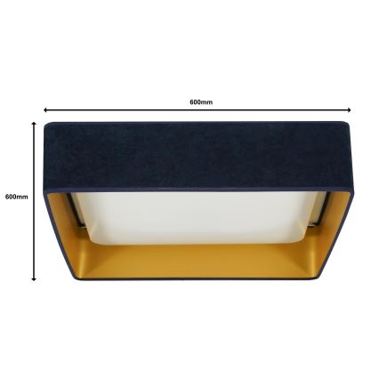 Brilagi - LED Stmievateľné stropné svietidlo VELVET SQUARE SMART LED/36W/230V 2700-6500K Wi-Fi Tuya + diaľkové ovládanie tmavomodrá