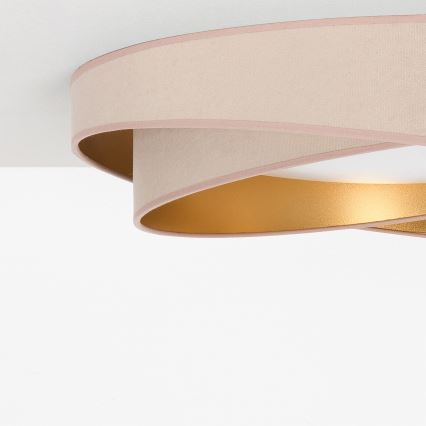 BRILAGI - LED stmievateľné stropné svietidlo VELVET TWIST LED/36W/230V 3000-6000K pr. 65 cm Wi-Fi Tuya Beacon béžová/zlatá + diaľkové ovládanie