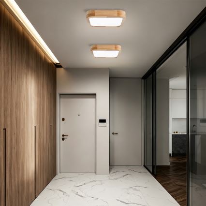 BRILAGI - LED stmievateľné stropné svietidlo WOODLINE SQUARE LED/48W/230V 3000-6000K dub 40x40 cm + diaľkové ovládanie