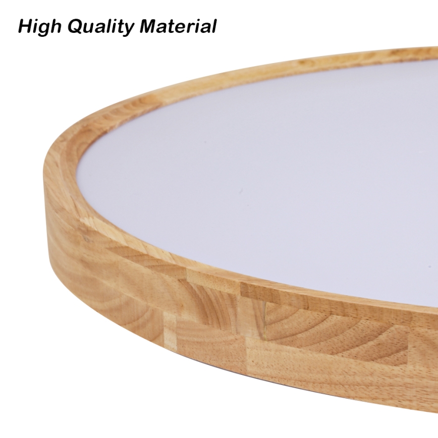 Brilagi - LED stmievateľné stropné svietidlo WOODROUND LED/30W/230V 3000-6000K priemer 40 cm drevo CRI 90 + diaľkové ovládanie