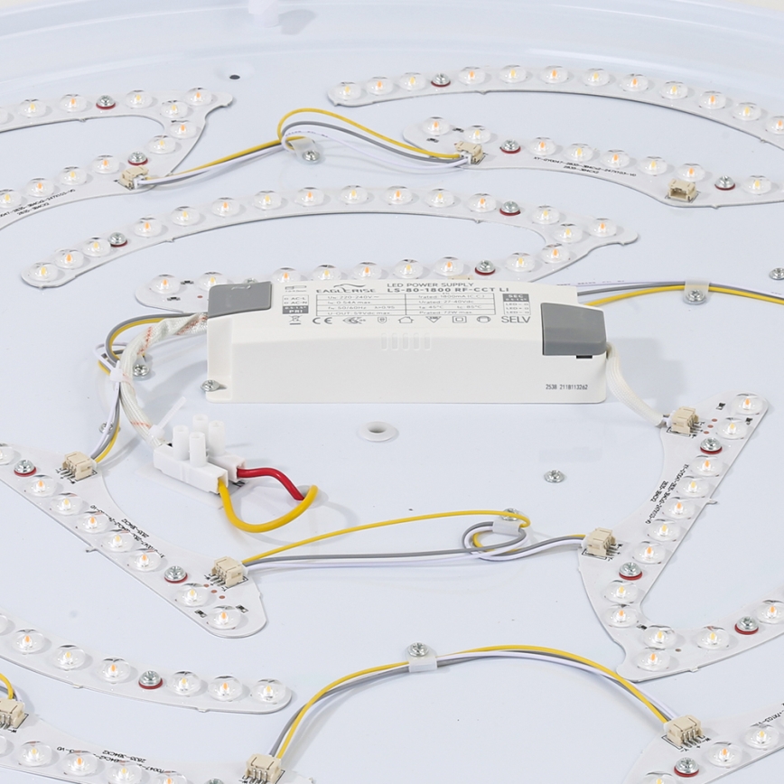 Brilagi - LED stmievateľné stropné svietidlo WOODROUND LED/40W/230V 3000-6000K, priemer 60 cm, drevo, CRI 90 + diaľkové ovládanie