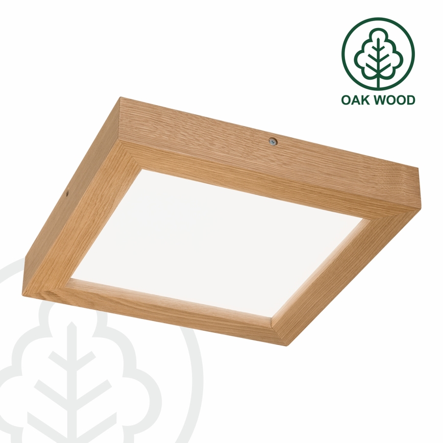 Brilagi - LED Stmievateľné kúpeľňové stropné svietidlo WOODY FRAME LED/24W/230V dub 30x30 cm 3000-6000K IP44 + diaľkové ovládanie