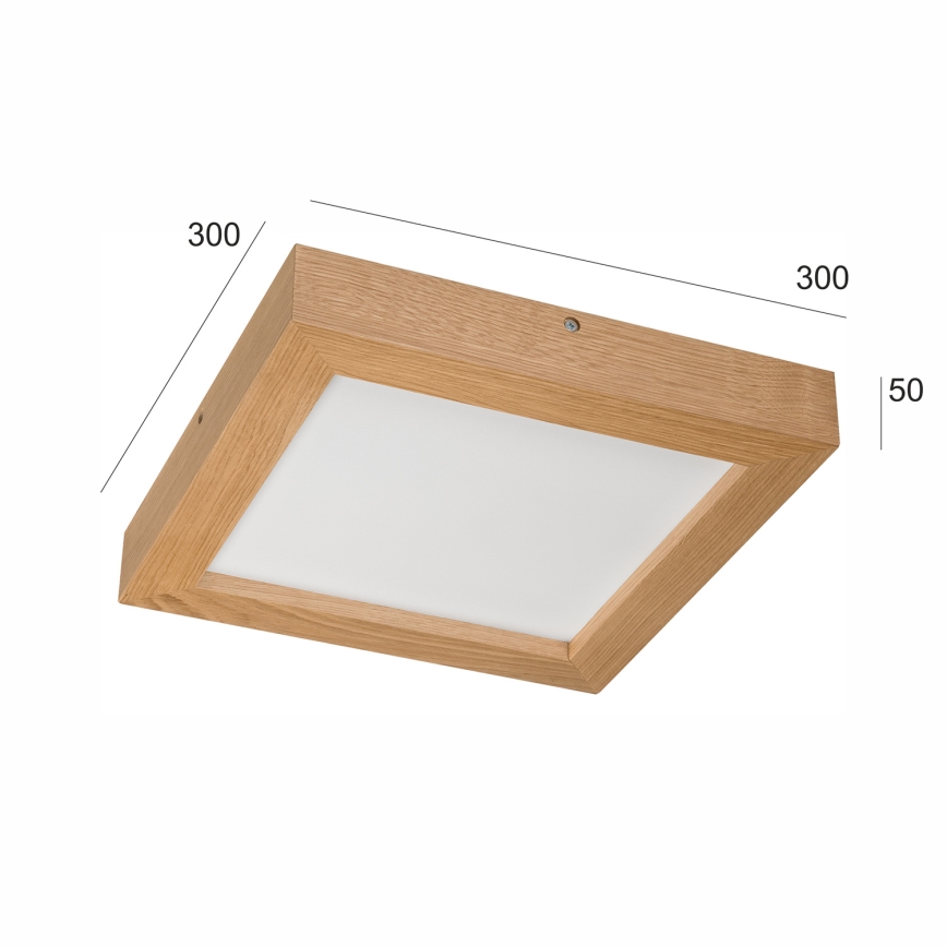 Brilagi - LED Stmievateľné kúpeľňové stropné svietidlo WOODY FRAME LED/24W/230V dub 30x30 cm 3000-6000K IP44 + diaľkové ovládanie