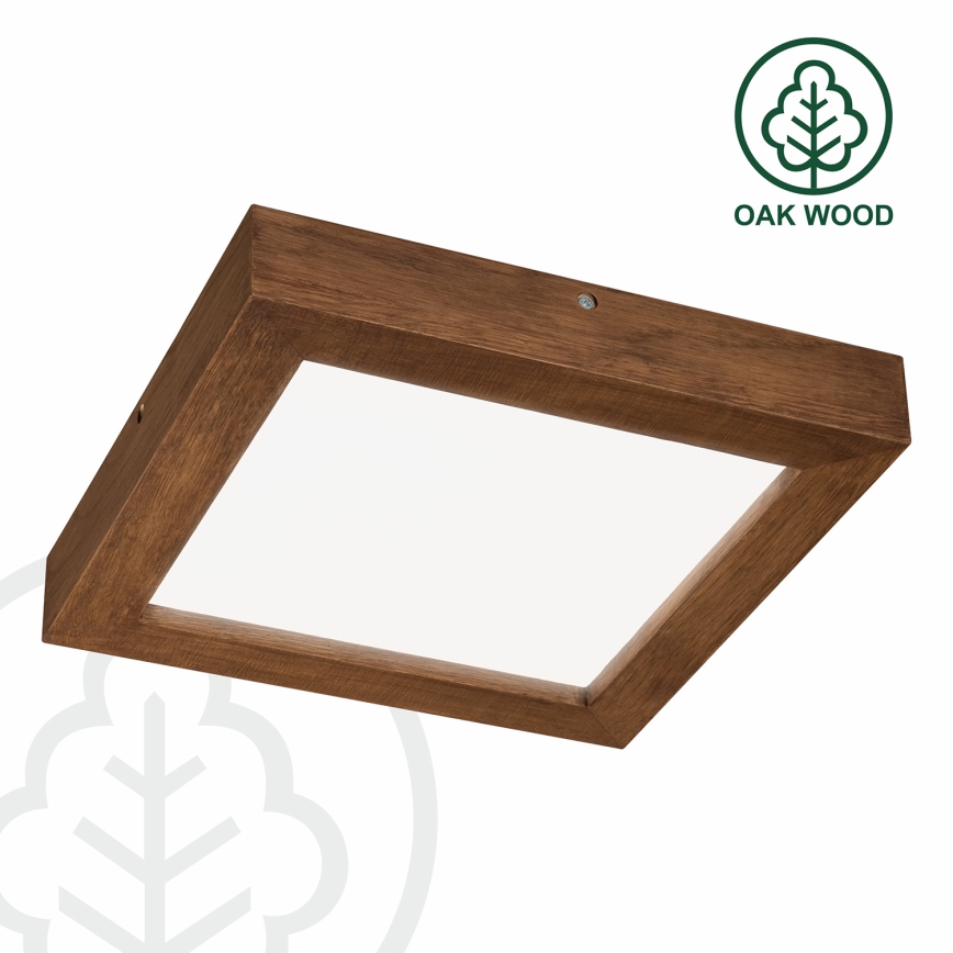 Brilagi - LED Stmievateľné kúpeľňové stropné svietidlo WOODY FRAME LED/24W/230V dub čerešňa 30x30 cm 3000-6000K IP44 + diaľkové ovládanie