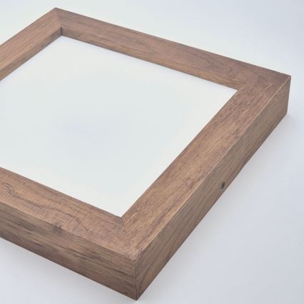 Brilagi - LED Stmievateľné kúpeľňové stropné svietidlo WOODY FRAME LED/24W/230V dub čerešňa 30x30 cm 3000-6000K IP44 + diaľkové ovládanie
