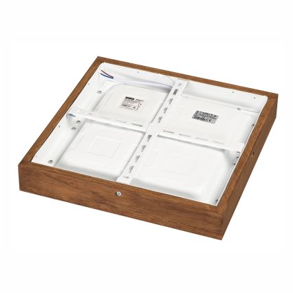 Brilagi - LED Stmievateľné kúpeľňové stropné svietidlo WOODY FRAME LED/24W/230V dub čerešňa 30x30 cm 3000-6000K IP44 + diaľkové ovládanie