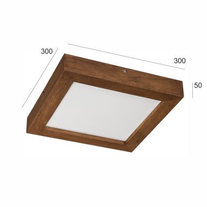 Brilagi - LED Stmievateľné kúpeľňové stropné svietidlo WOODY FRAME LED/24W/230V dub čerešňa 30x30 cm 3000-6000K IP44 + diaľkové ovládanie