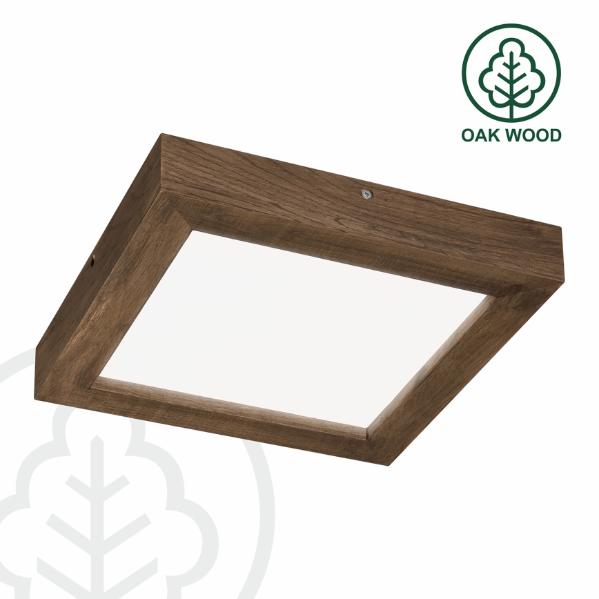 Brilagi - LED Stmievateľné kúpeľňové stropné svietidlo WOODY FRAME LED/24W/230V dub 30x30 cm 3000-6000K IP44 + diaľkové ovládanie
