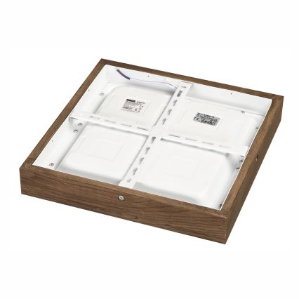 Brilagi - LED Stmievateľné kúpeľňové stropné svietidlo WOODY FRAME LED/24W/230V dub 30x30 cm 3000-6000K IP44 + diaľkové ovládanie