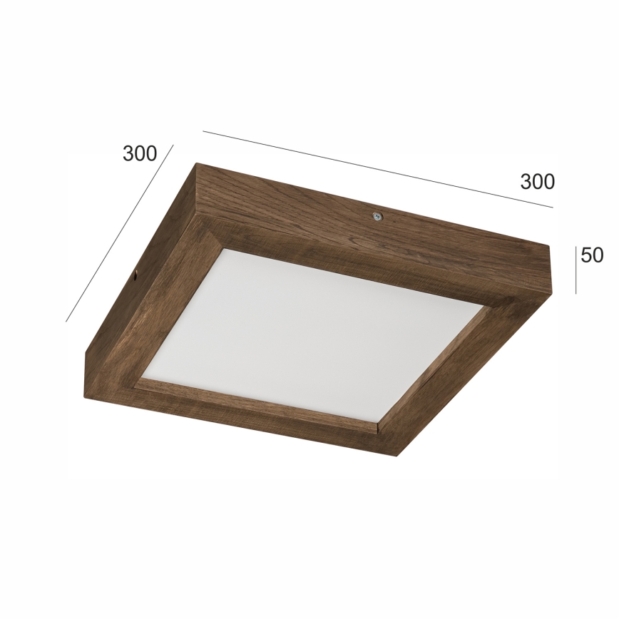 Brilagi - LED Stmievateľné kúpeľňové stropné svietidlo WOODY FRAME LED/24W/230V dub 30x30 cm 3000-6000K IP44 + diaľkové ovládanie