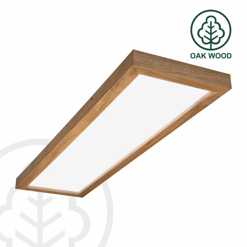 Brilagi - LED Stmievateľné kúpeľňové stropné svietidlo WOODY FRAME LED/50W/230V dub 120x30 cm 3000-6000K IP44 + diaľkové ovládanie