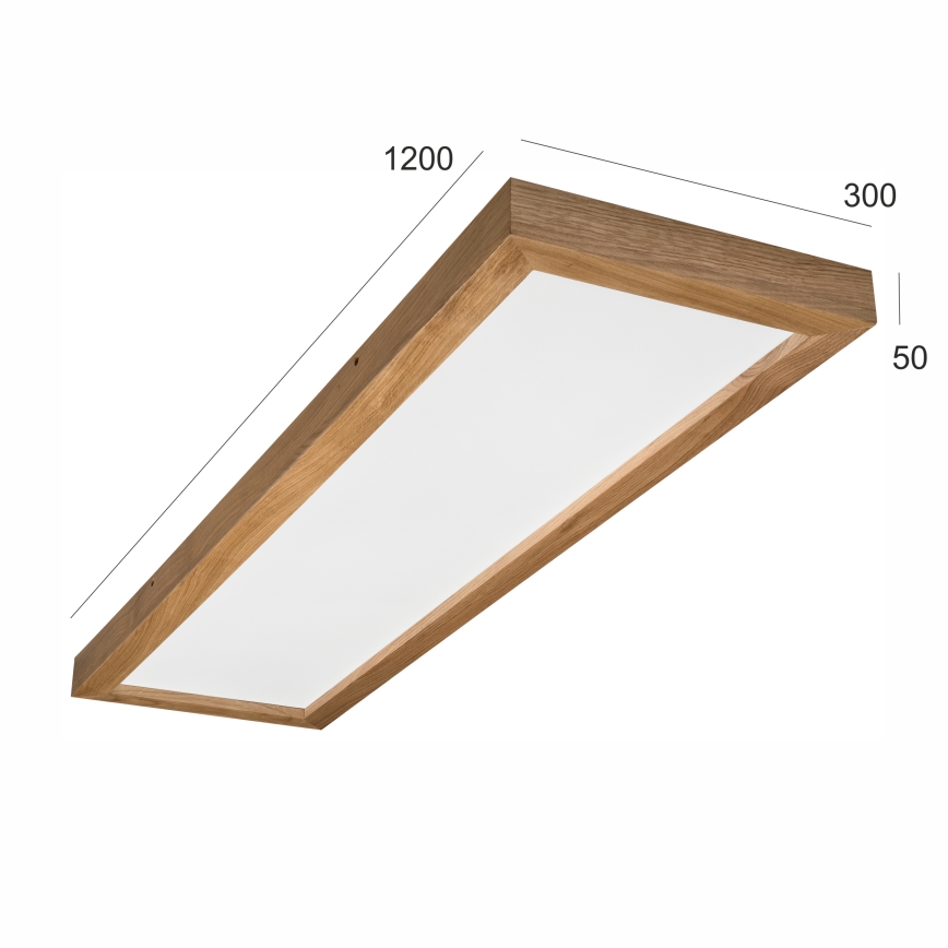 Brilagi - LED Stmievateľné kúpeľňové stropné svietidlo WOODY FRAME LED/50W/230V dub 120x30 cm 3000-6000K IP44 + diaľkové ovládanie