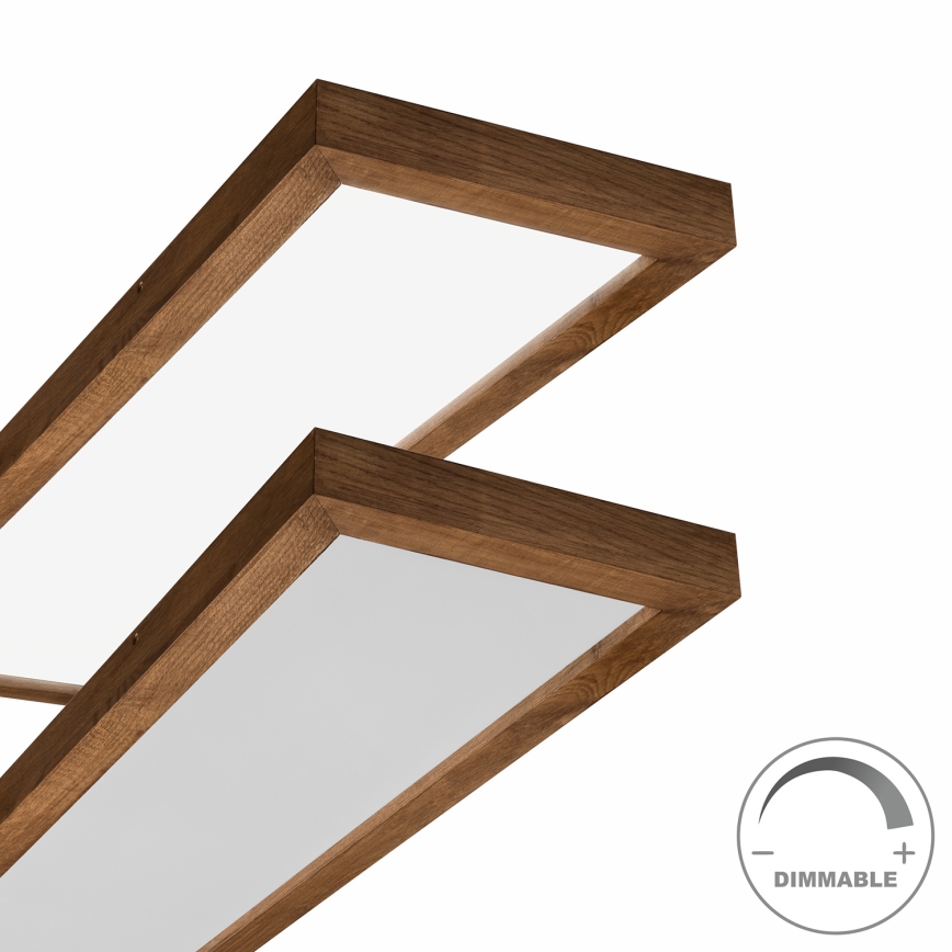 Brilagi - LED Stmievateľné kúpeľňové stropné svietidlo WOODY FRAME LED/50W/230V dub čerešňa 120x30 cm 3000-6000K IP44 + diaľkové ovládanie