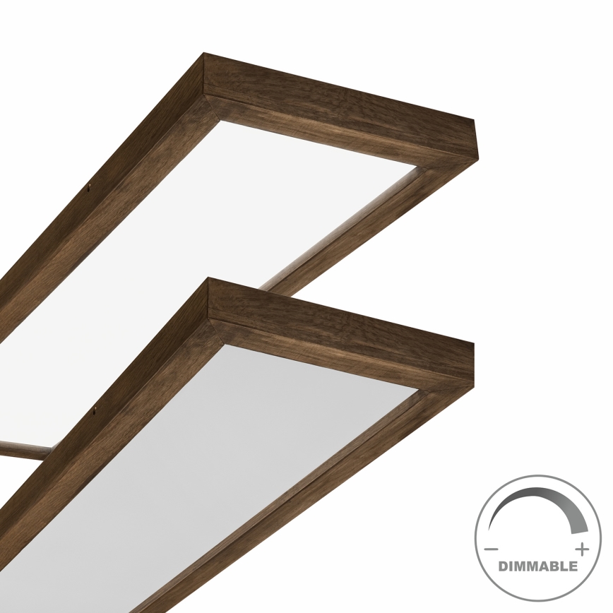 Brilagi - LED Stmievateľné kúpeľňové stropné svietidlo WOODY FRAME LED/50W/230V dub 120x30 cm 3000-6000K IP44 + diaľkové ovládanie