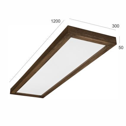Brilagi - LED Stmievateľné kúpeľňové stropné svietidlo WOODY FRAME LED/50W/230V dub 120x30 cm 3000-6000K IP44 + diaľkové ovládanie