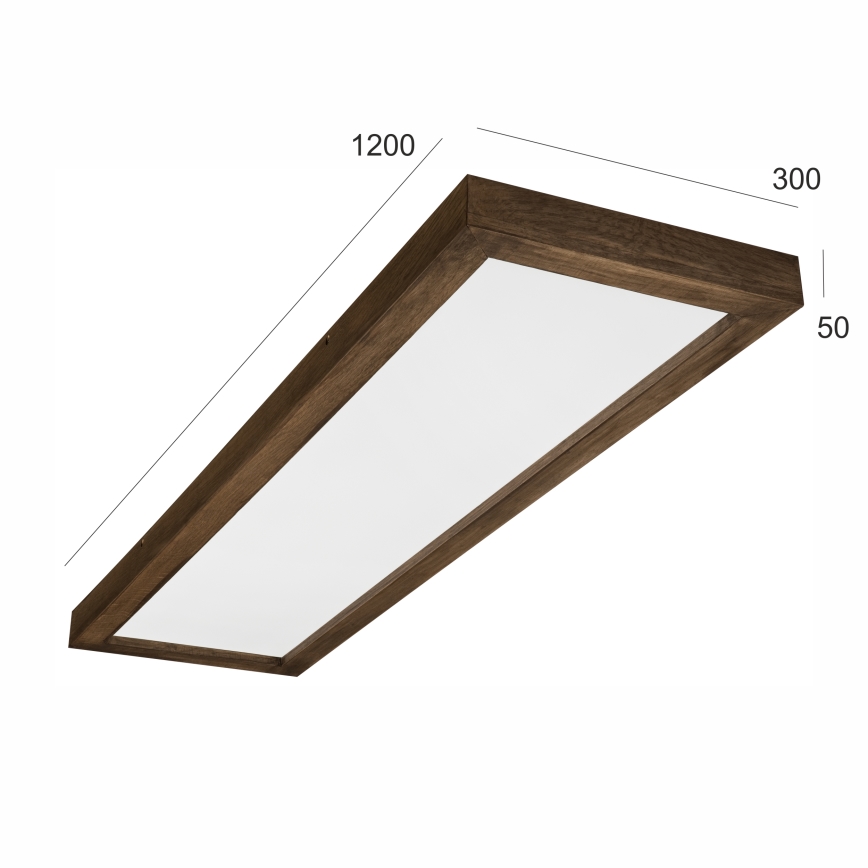 Brilagi - LED Stmievateľné kúpeľňové stropné svietidlo WOODY FRAME LED/50W/230V dub 120x30 cm 3000-6000K IP44 + diaľkové ovládanie