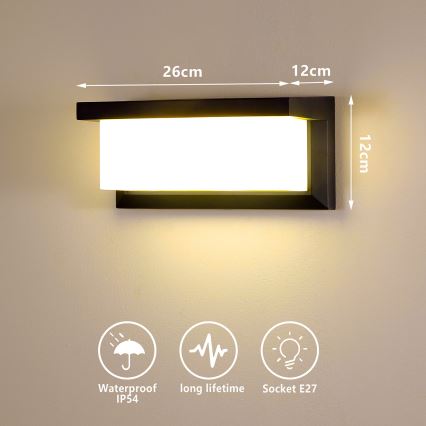 Brilagi - LED stmievateľné vonkajšie nástenné svietidlo BRICKY 1xE27/6W/230V 2700-6500K IP54 čierna
