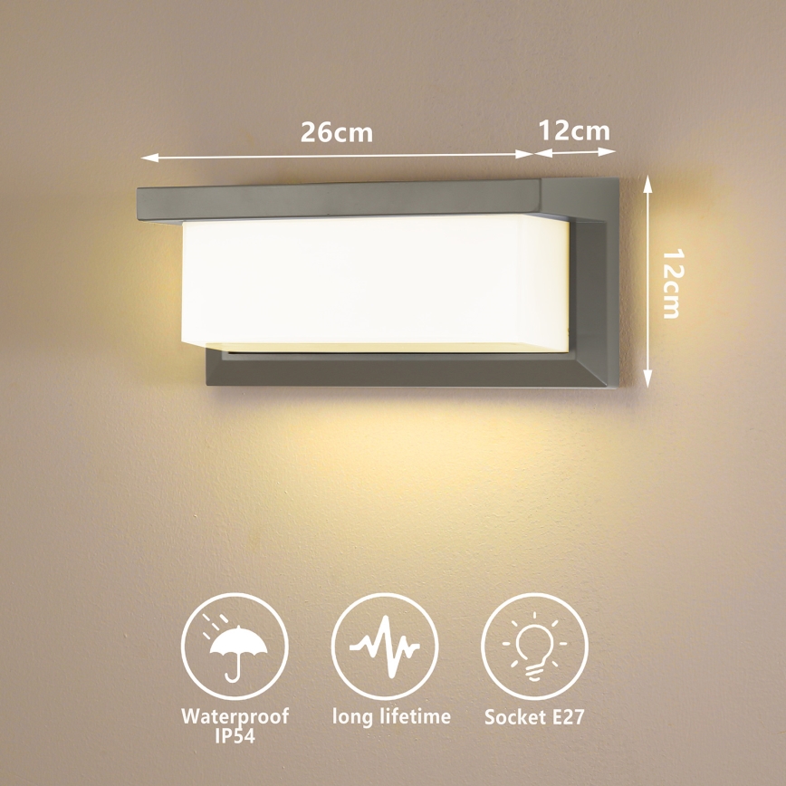Brilagi - LED Stmievateľné vonkajšie nástenné svietidlo BRICKY 1xE27/6W/230V 2700-6500K IP54 sivá