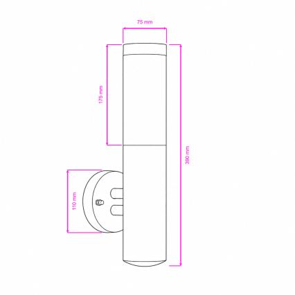 BRILAGI - LED stmievateľná vonkajšia nástenná lampa ELIA 1xE27/6W/230V 2700-6500K IP44 Wi-Fi matný chróm