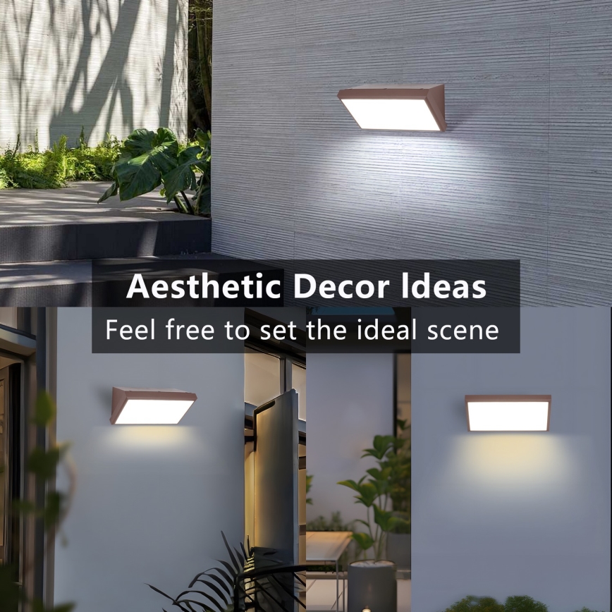 Brilagi - LED stmievateľné vonkajšie nástenné svietidlo TRIANGLE 1xE27/6W/230V 2700-6500K IP65 hnedé