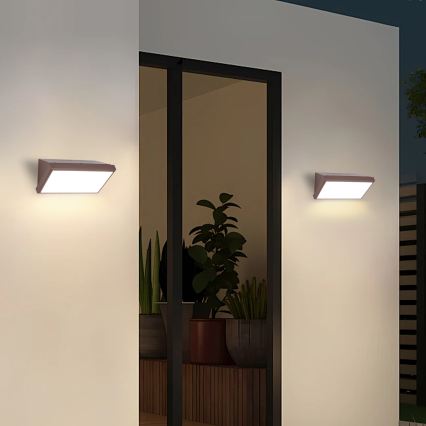 Brilagi - LED stmievateľné vonkajšie nástenné svietidlo TRIANGLE 1xE27/6W/230V 2700-6500K IP65 hnedé