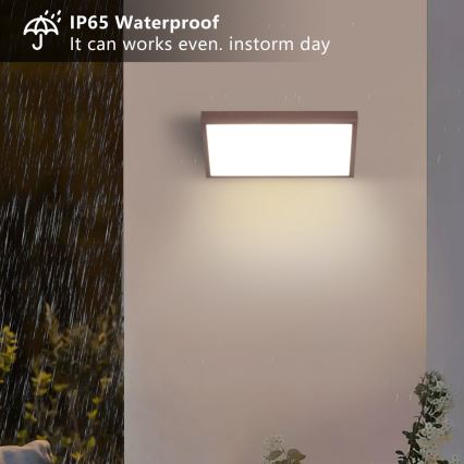 Brilagi - LED stmievateľné vonkajšie nástenné svietidlo TRIANGLE 1xE27/6W/230V 2700-6500K IP65 hnedé