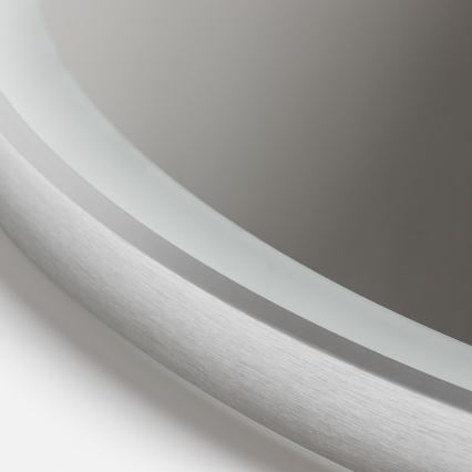 Brilagi - LED stmievateľné kúpeľňové vyhrievané zrkadlo s podsvietením ALU PRO LED/18W/230V priemer 60 cm 3000/4000/6500K IP44 matný chróm CRI 90