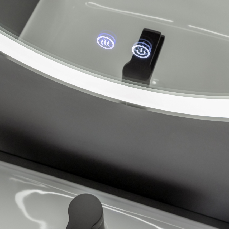 Brilagi - LED stmievateľné kúpeľňové vyhrievané zrkadlo s podsvietením ALU PRO LED/18W/230V priemer 60 cm 3000/4000/6500K IP44 matný chróm CRI 90