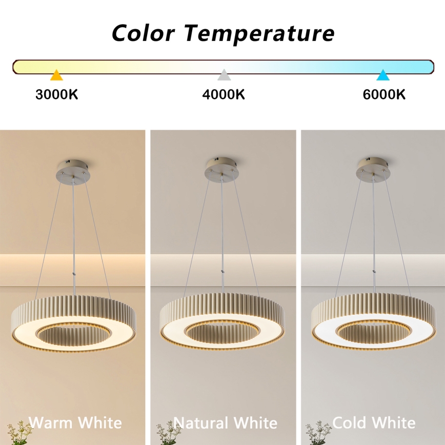 Brilagi - stmievateľný LED luster na lane LUMIX LED/48W/230V 3000-6000K, béžový, priemer 50 cm + diaľkové ovládanie