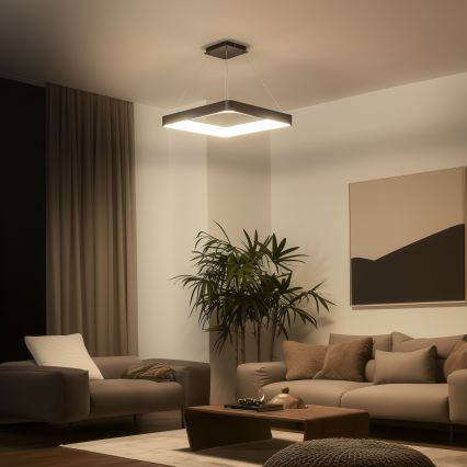 Brilagi - LED Stmievateľný luster na lanku FALCON II LED/125W/230V 3000-6500K 60x60 cm čierna + diaľkové ovládanie