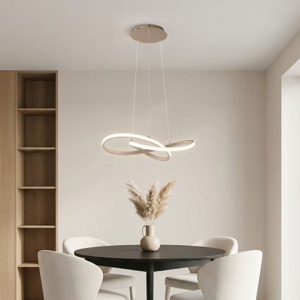Brilagi - LED stmievateľný závesný luster na lankách INFINITY LED/55W/230V 3000-6000K 50x50 cm béžová + diaľkové ovládanie