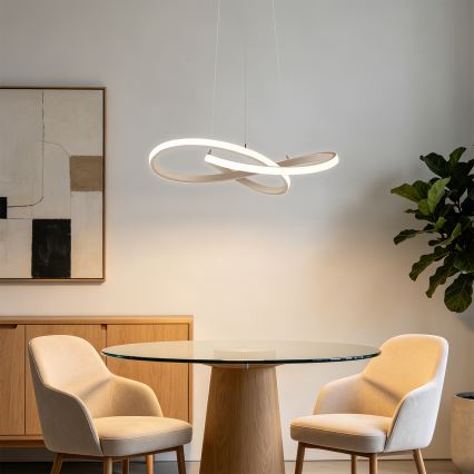 Brilagi - LED stmievateľný závesný luster na lankách INFINITY LED/55W/230V 3000-6000K 50x50 cm béžová + diaľkové ovládanie