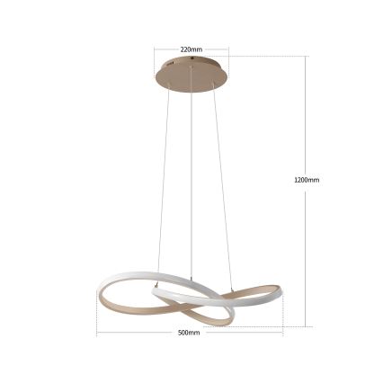 Brilagi - LED stmievateľný závesný luster na lankách INFINITY LED/55W/230V 3000-6000K 50x50 cm béžová + diaľkové ovládanie