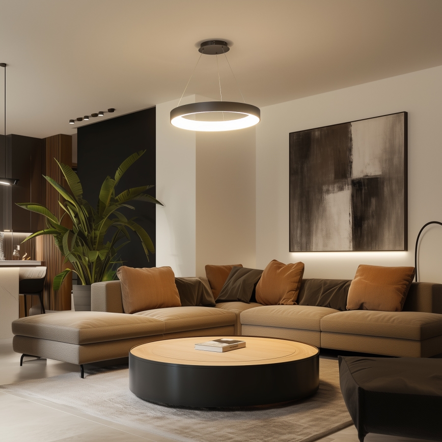 Brilagi - LED stmievateľný luster na lankách FALCON II LED/99W/230V 3000-6500K pr. 60 cm čierna + diaľkové ovládanie