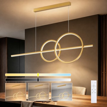 BRILAGI - LED stmievateľný luster na lankách SIGNATURE LED/53W/230V 3000-6000K 120 cm zlatá + diaľkové ovládanie