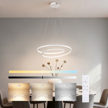 Brilagi - LED stmievateľný luster na lankách TWISTER LED/48W/230V 3000-6000K pr. 50 cm biela + diaľkové ovládanie