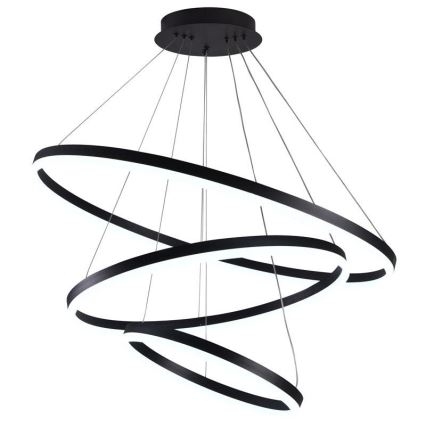 Brilagi - LED stmievateľný luster na lanku CIRCLE LED/125W/230V 3000-6500K pr. 80 cm čierna + diaľkové ovládanie