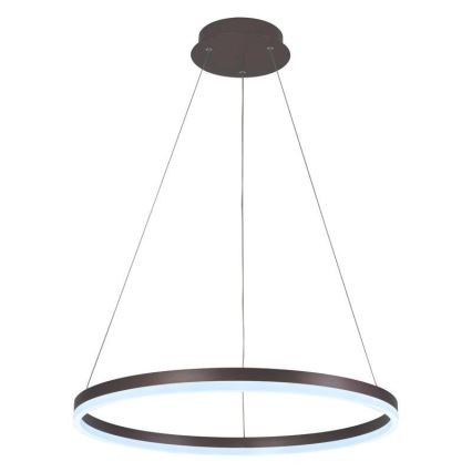 Brilagi - CIRCLE stmievateľný LED závesný luster na lanku, 42 W, 230 V, 3000-6500 K, pr. 60 cm, hnedý + diaľkové ovládanie