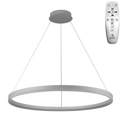 Brilagi - LED Stmievateľný luster na lanku CIRCLE LED/55W/230V 3000-6500K strieborná + diaľkové ovládanie