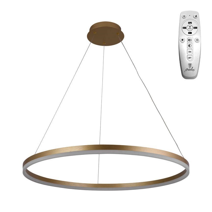 Brilagi - LED Stmievateľný luster na lanku CIRCLE LED/55W/230V 3000-6500K zlatá + diaľkové ovládanie