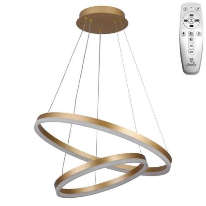 Brilagi - LED Stmievateľný luster na lanku CIRCLE LED/70W/230V 3000-6500K zlatá + diaľkové ovládanie