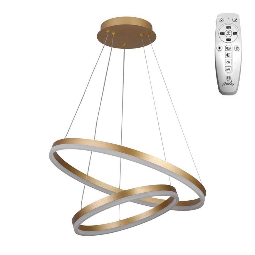 Brilagi - LED Stmievateľný luster na lanku CIRCLE LED/70W/230V 3000-6500K zlatá + diaľkové ovládanie