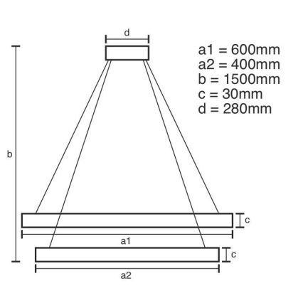 Brilagi - LED Stmievaný luster na lane COSMOWAVE LED/115W/230V 3000-6500K + diaľkové ovládanie