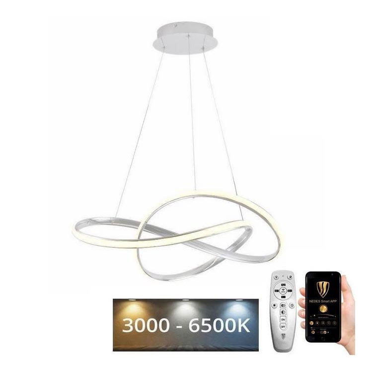Brilagi - LED Stmievateľný luster na lanku COSMOWAVE LED/70W/230V 3000-6500K biela + diaľkové ovládanie