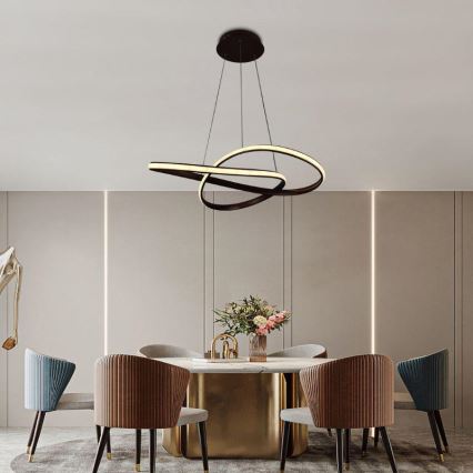 Brilagi - LED Stmievateľný luster na lanku COSMOWAVE LED/70W/230V 3000-6500K hnedá + diaľkové ovládanie