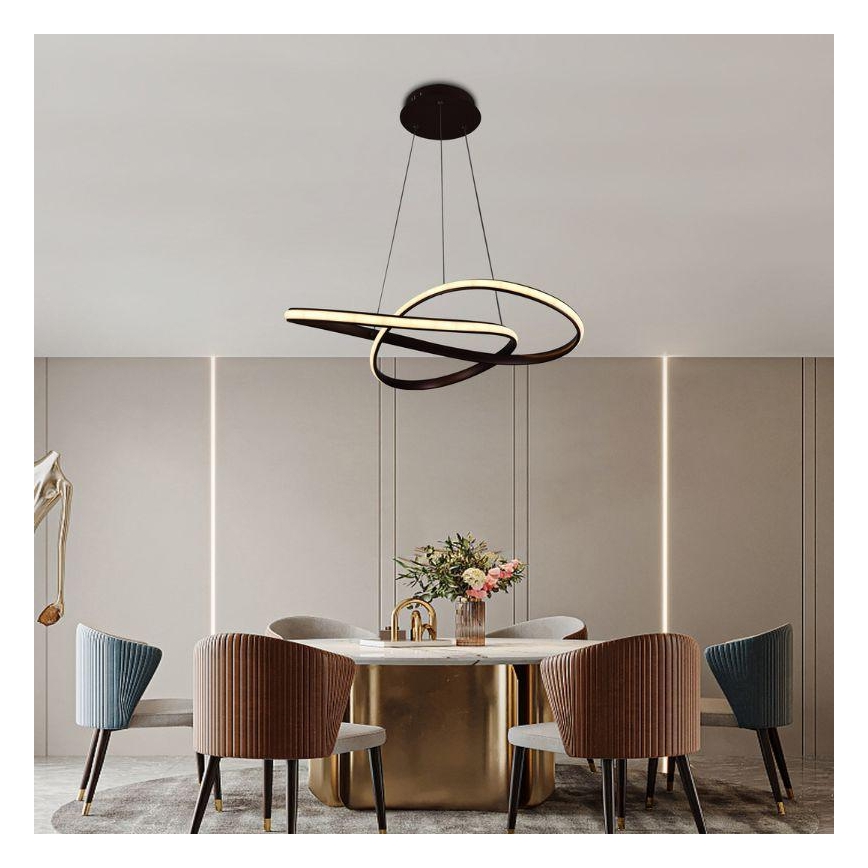 Brilagi - LED Stmievateľný luster na lanku COSMOWAVE LED/70W/230V 3000-6500K hnedá + diaľkové ovládanie