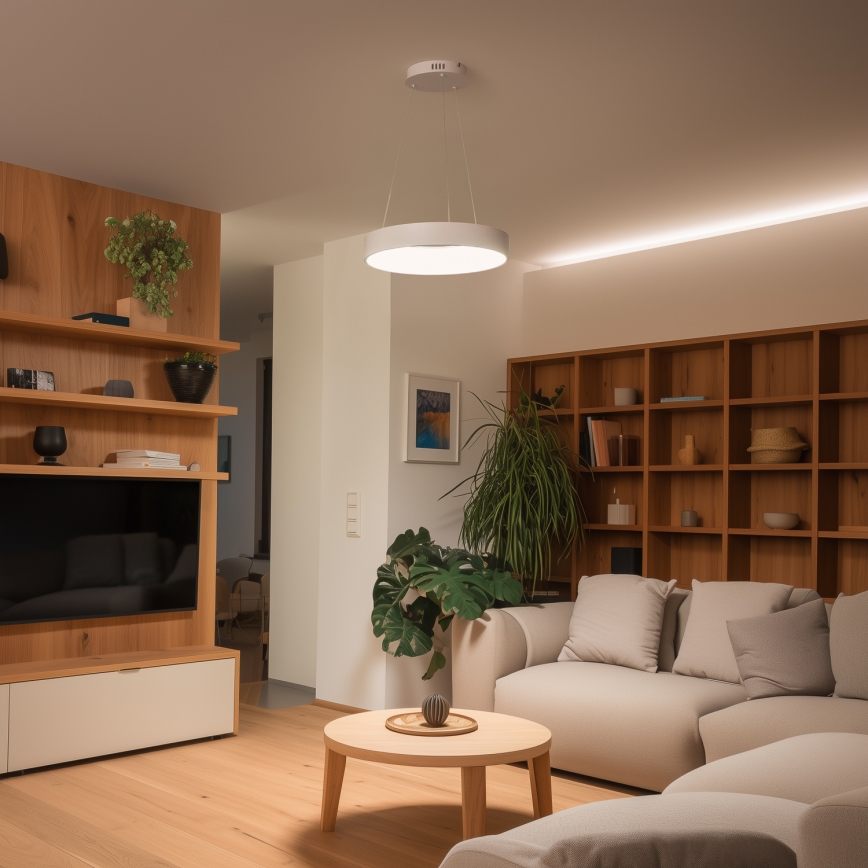 Brilagi - LED stmievateľný luster na lane FALCON II LED/67W/230V 3000-6500K pr. 40 cm biela + diaľkové ovládanie