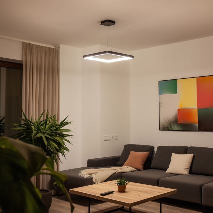 Brilagi - LED stmievateľný závesný luster FALCON SLIM LED/50W/230V 3000-6500K 50x50 cm čierny + diaľkové ovládanie